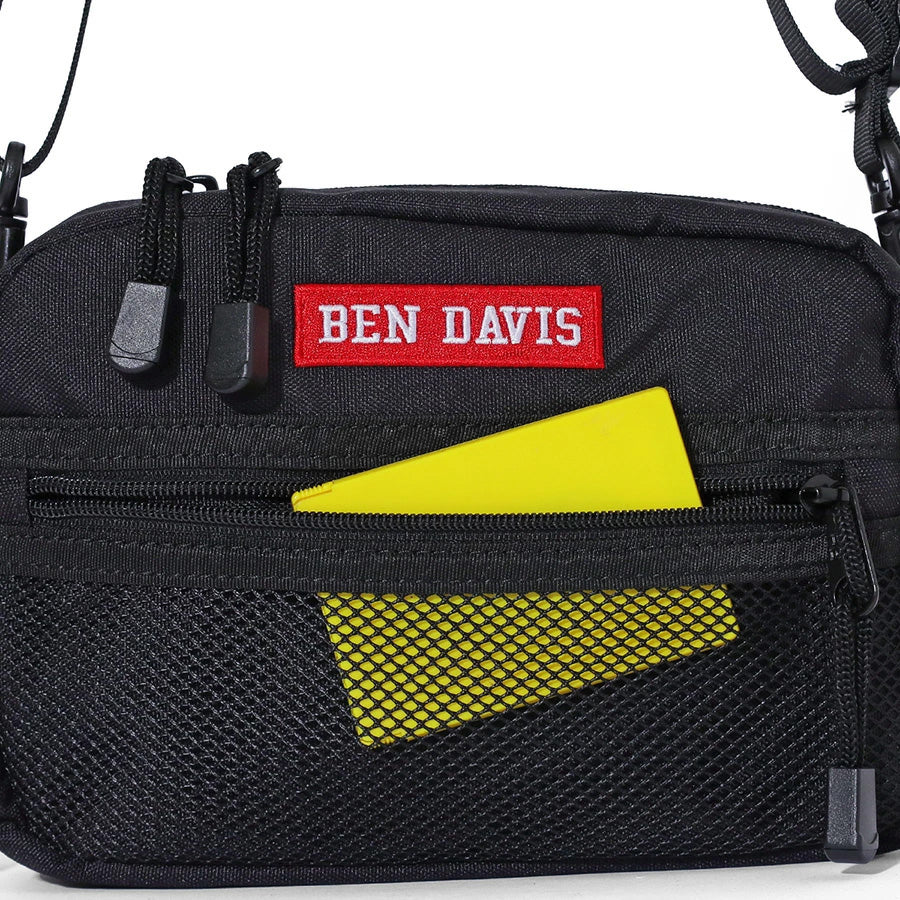 BEN DAVIS ベン デイビス ヨコ型 ショルダーバッグ メンズ レディース ユニセックス 男女兼用 ブランド ボックス ロゴ 軽量 大容量 ちょうどいいサイズ感 ストラップ付 ショルダー取外可 旅行 お出かけ(7721600078)