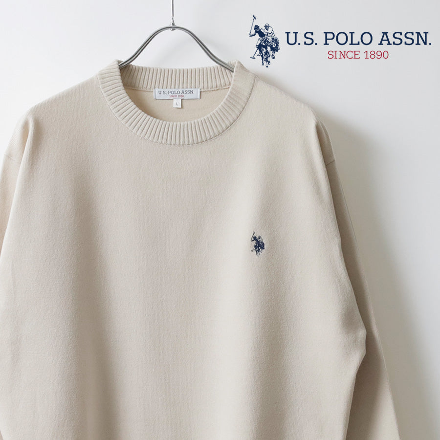 U.S. POLO ASSN. ユーエスポロアッスン ニット セーター メンズ レディース ユニセックス オーバーサイズ ハイゲージニット ブランド ロゴ ワンポイント刺繍 クルーネック(1137140001)