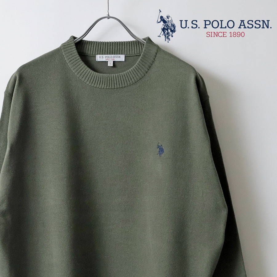 U.S. POLO ASSN. ユーエスポロアッスン ニット セーター メンズ レディース ユニセックス オーバーサイズ ハイゲージニット ブランド ロゴ ワンポイント刺繍 クルーネック(1137140001)