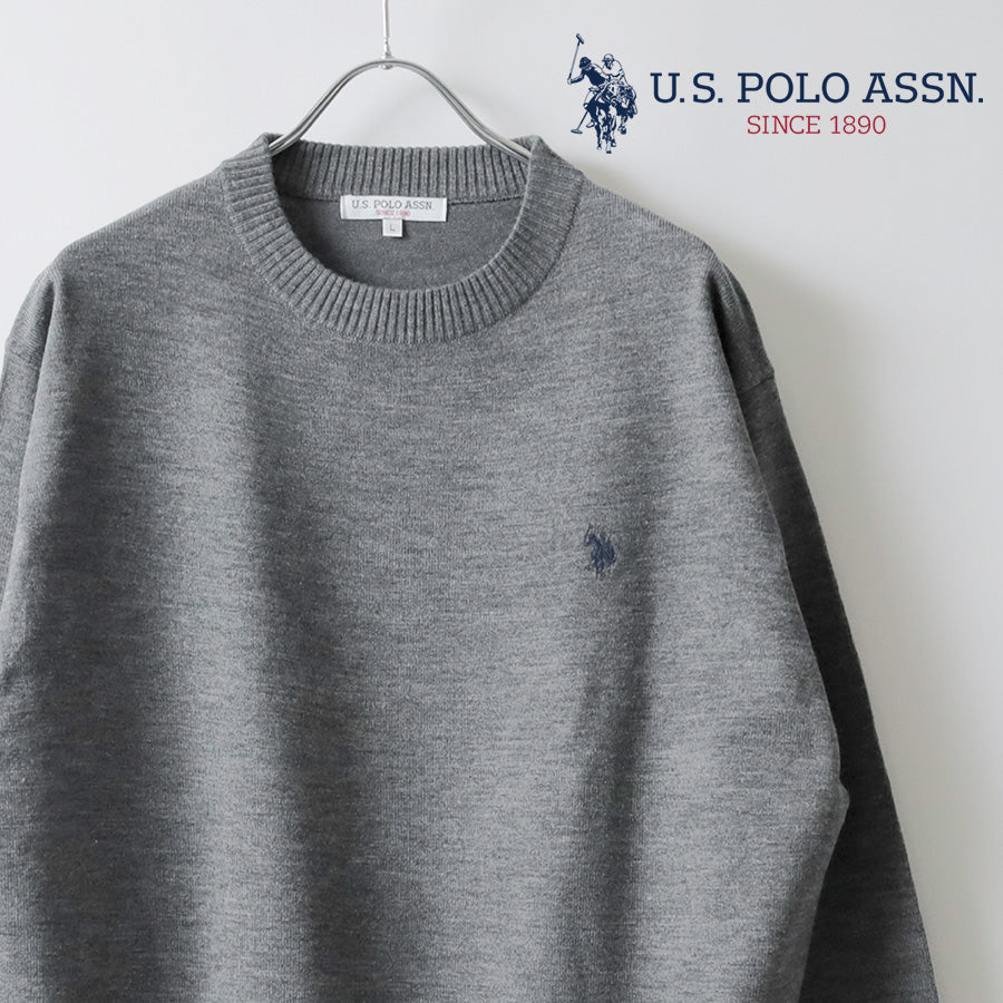 U.S. POLO ASSN. ユーエスポロアッスン ニット セーター メンズ レディース ユニセックス オーバーサイズ ハイゲージニット ブランド ロゴ ワンポイント刺繍 クルーネック(1137140001)