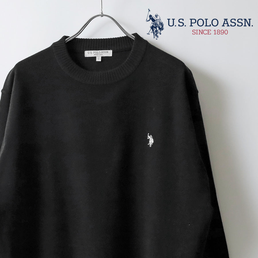 U.S. POLO ASSN. ユーエスポロアッスン ニット セーター メンズ レディース ユニセックス オーバーサイズ ハイゲージニット ブランド ロゴ ワンポイント刺繍 クルーネック(1137140001)