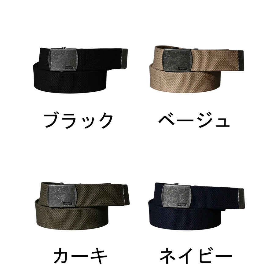 Levi's リーバイス GI ガチャベルト 35mm バックル 日本製 MADE IN JAPAN ブランド ロゴ ロングサイズ カジュアル ワーク 長さの調整~110cmまで可能(7718990101)