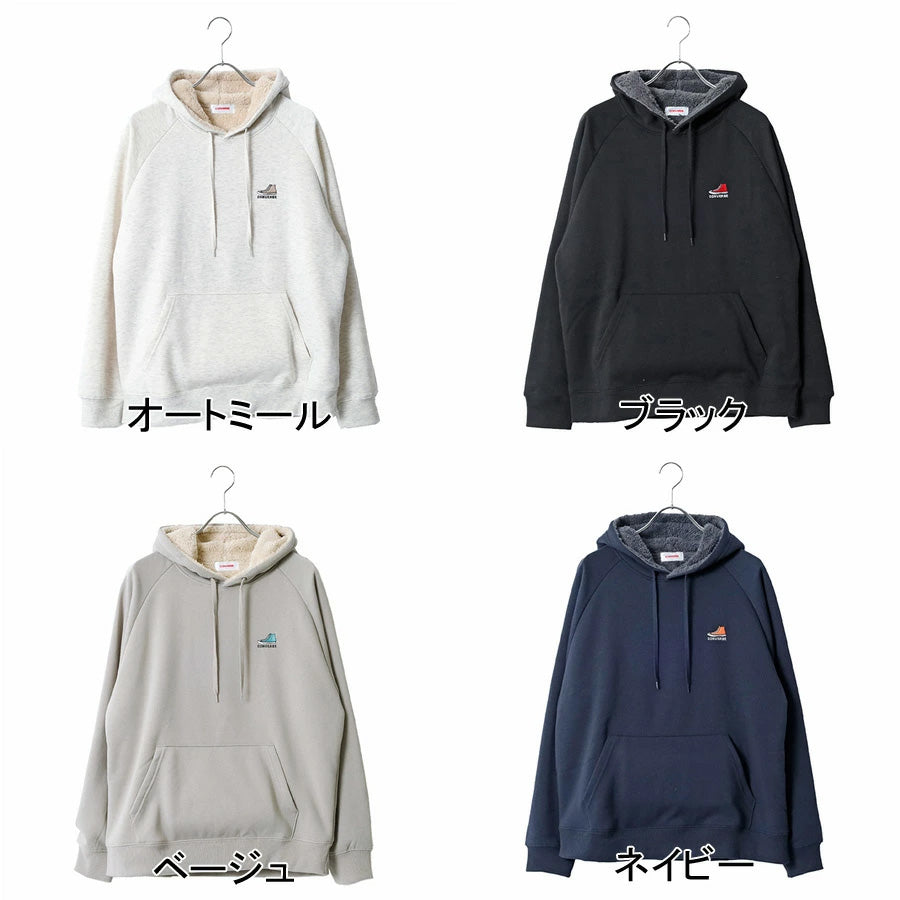 CONVERSE コンバース 裏ボア パーカー メンズ レディース ユニセックス 秋服 大きいサイズ 長袖 無地 長袖スウェット おしゃれ きれいめ ゆったり ロゴ シューズ 刺繍 ワンポイント プルパーカー あったか(0132280171)