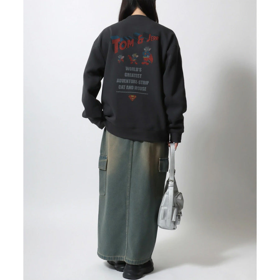 トムとジェリー スウェット トレーナー メンズ 裏起毛 ビッグシルエット オーバーサイズ ゆったり シンプル ロゴ入り ワンポイント 長袖 キャラクター レディース(0122280287)