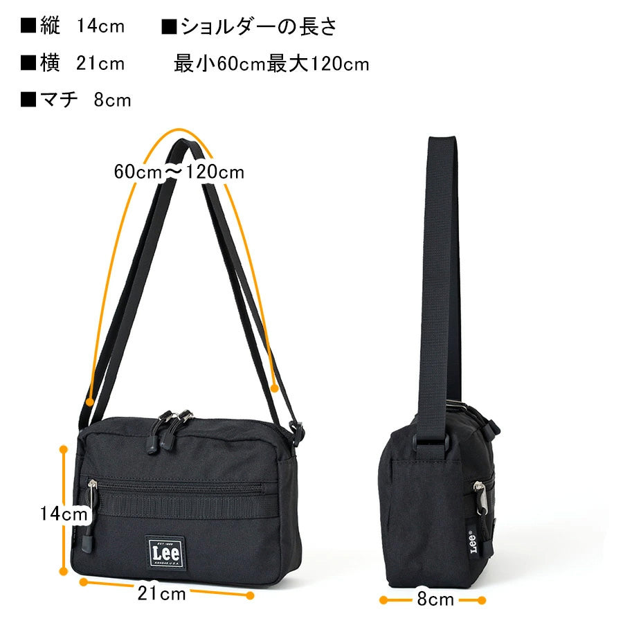 Lee リー ショルダーバッグ 横型 ミニ 軽量 小さめ メンズ レディース ユニセックス ブランド ワンポイント ロゴ ポリエステル シンプル スポーティ フェス 旅行(7727840041)