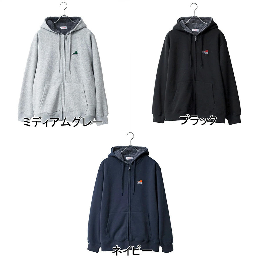 CONVERSE コンバース 裏ボア パーカー メンズ レディース ユニセックス シューズ ブランド ロゴ ワンポイント スウェット スエット フルジップパーカー アメカジ カジュアル(0172280286)