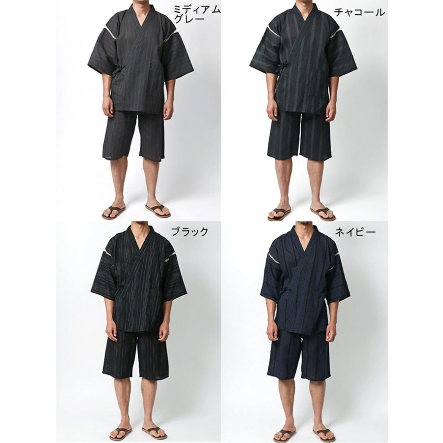 marukawa 甚平 甚兵衛 メンズ 涼しい おしゃれ 大きいサイズ じんべい jinbei しじら織 生地 半袖 上下セット 綿100 和服 和装 ルームウェア お祭り 花火大会 イベント(3192210014)