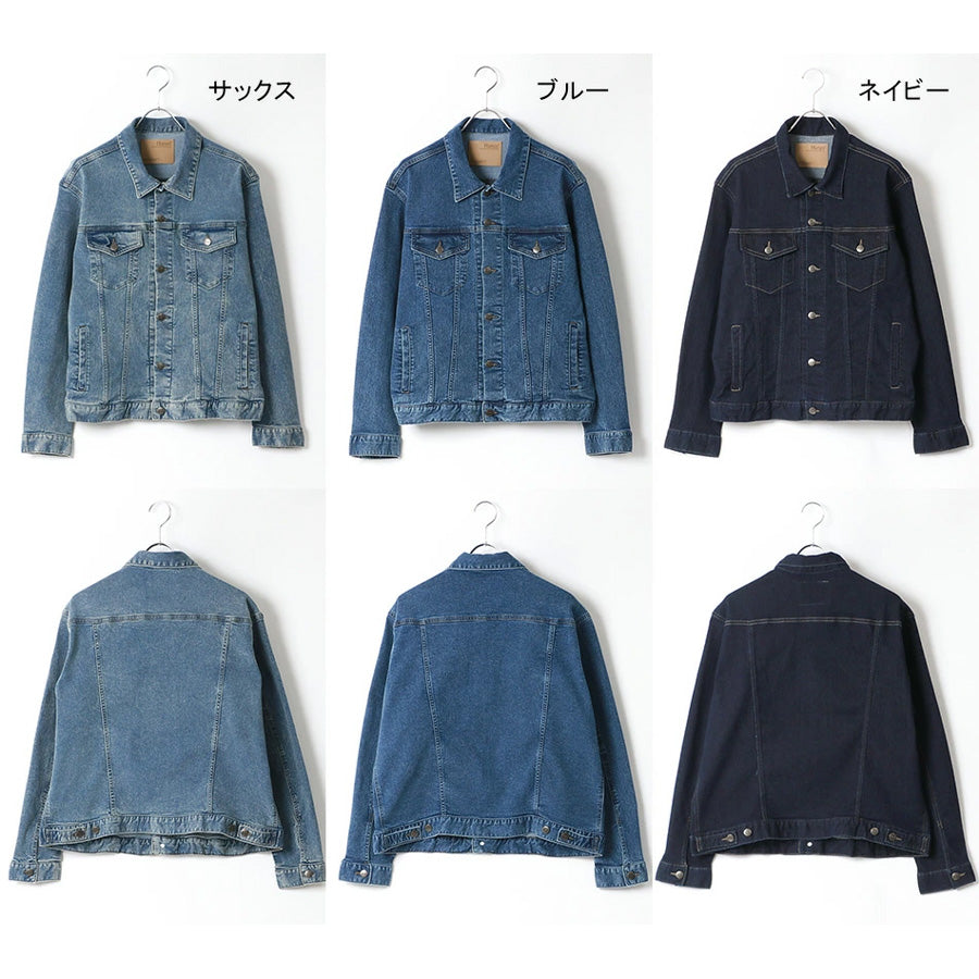 Hanes へインズ デニムジャケット メンズ レディース ユニセックス 春夏 ストレッチ デニム Gジャン 3rdタイプ ジージャン トラッカージャケット アウター(3111120002)