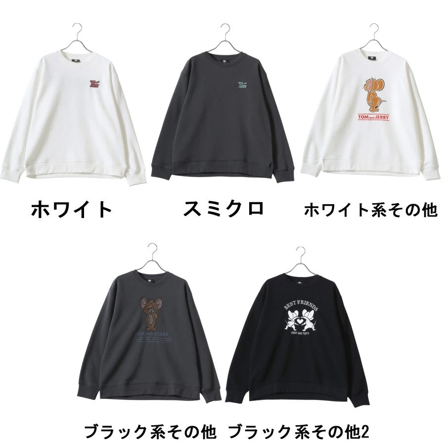 Tom and Jerry トムとジェリー トレーナー メンズ レディース ユニセックス 秋冬 長袖 スウェット 無地 裏起毛 ゆったり 大きいサイズ 韓国風 ストリート系 部屋着 (0122280341)