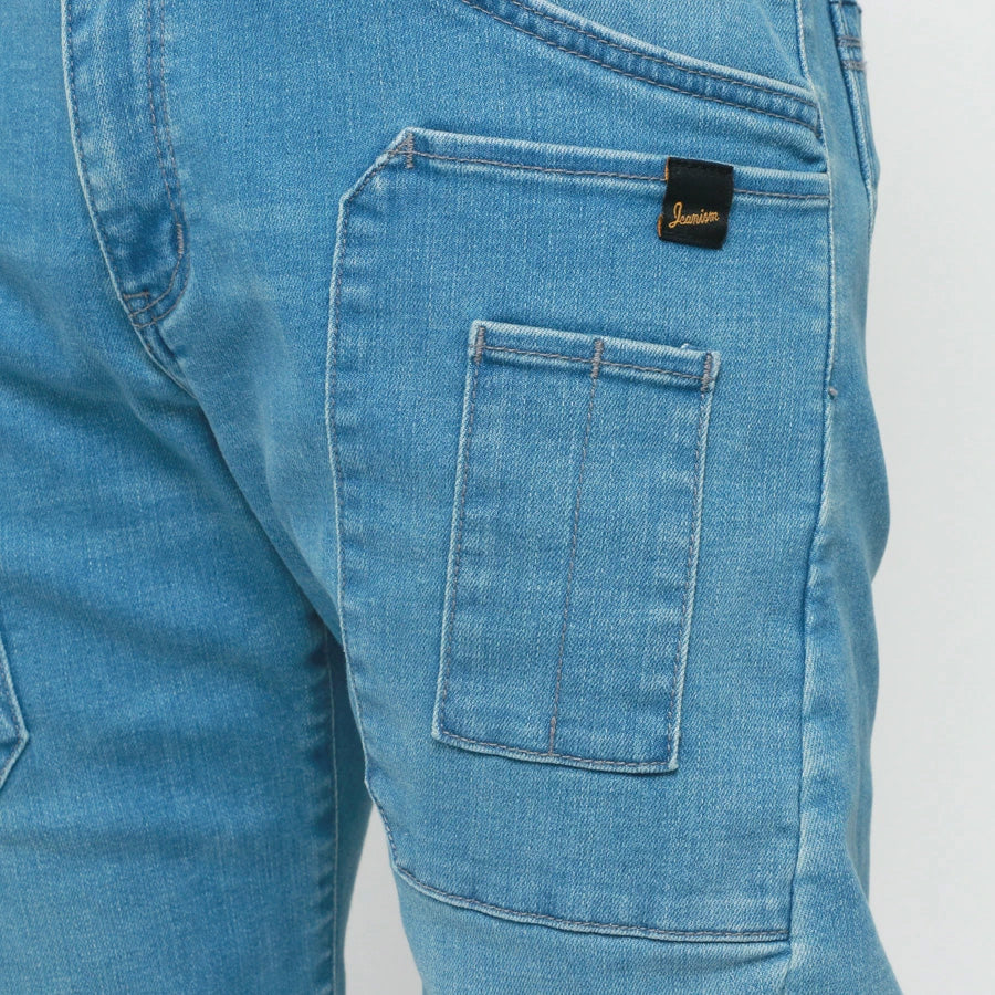 Jeanism EDWIN ジーニズム エドウィン カーゴパンツ ジーンズ メンズ デニムパンツ ジーパン スリム ゆったり アメカジ ストレッチ 大きいサイズ 3D 立体裁断 レギュラーパンツ ズボン ウォッシュ加工 テーパード(4171500018)
