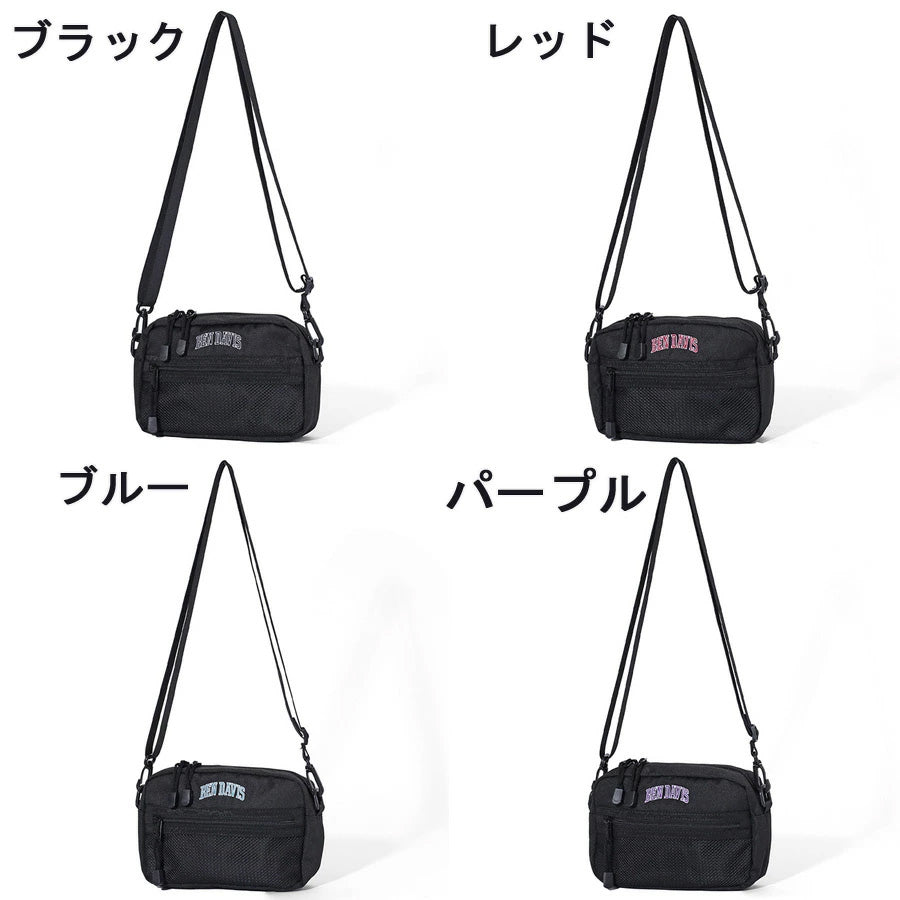 BEN DAVIS ベン デイビス ヨコ型 ショルダーバッグ メンズ レディース ユニセックス 男女兼用 ブランド カレッジ ロゴ 軽量 大容量 ちょうどいいサイズ感 ストラップ付 ショルダー取外可 旅行 お出かけ(7721600084)