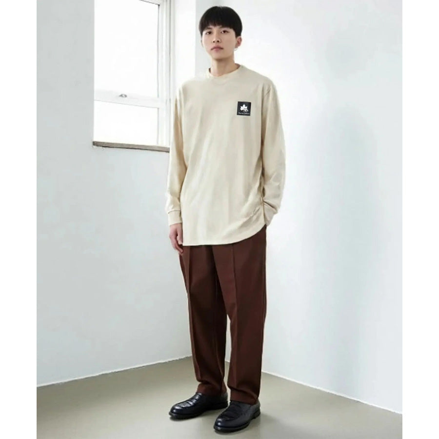 LOGOS park ロゴスパーク Tシャツ 長袖 メンズ レディース ユニセックス ワンポイント ボックス ロゴ ブランド ロンT アウトドア カットソー トップス リサイクル天竺 ベーシック(0112281291)
