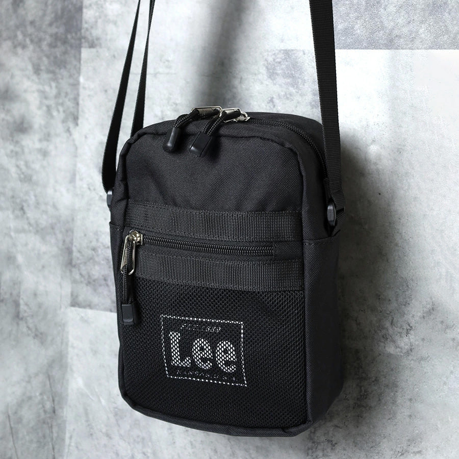 Lee リー ショルダーバッグ 縦型 ミニ 軽量 小さめ メンズ レディース ユニセックス ブランド ワンポイント ロゴ ポリエステル シンプル モノトーン(7727840042)