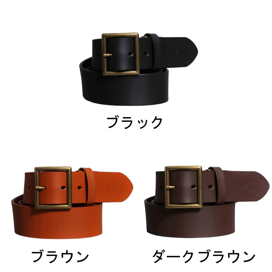 Levi's リーバイス 本革 スクエアバックル 40mm レザーベルト ベルト メンズ おしゃれ ブランド 革 カジュアル ビジネス 大きいサイズ かっこいい オシャレ コーデ 人気 かわいい ペアルック レディース ユニセックス 全長約111cm(7718990093)