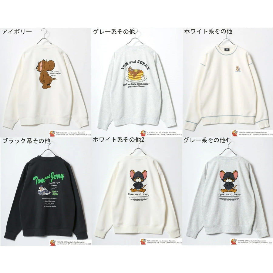 トムとジェリー スウェット トレーナー メンズ 裏起毛 ビッグシルエット オーバーサイズ ゆったり シンプル ロゴ入り ワンポイント 長袖 キャラクター 大きいサイズ レディース(0122280285)