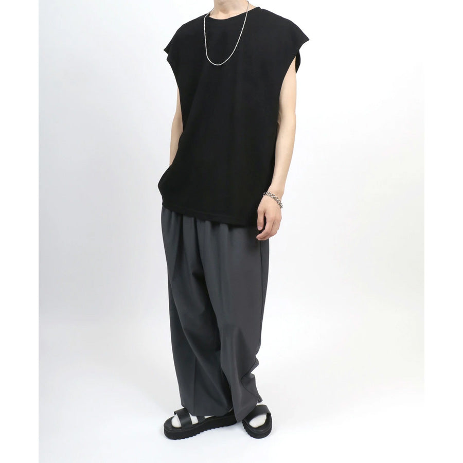 marukawa ドライ ダブルフェイス ポンチ ノースリーブ メンズ レディース ユニセックス Tシャツ 袖なし カットソー トップス インナー 速乾性 ストレッチ イージーケア素材 とろみ 快適 着心地 ベーシック シンプル ミニマル(0183010005)