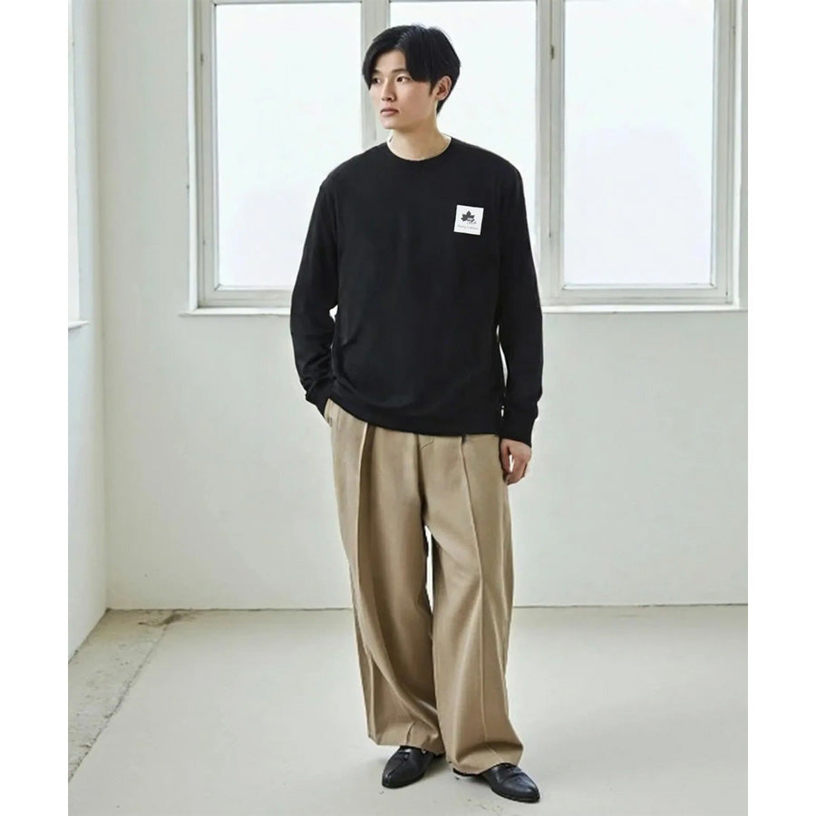 LOGOS park ロゴスパーク Tシャツ 長袖 メンズ レディース ユニセックス ワンポイント ボックス ロゴ ブランド ロンT アウトドア カットソー トップス リサイクル天竺 ベーシック(0112281291)