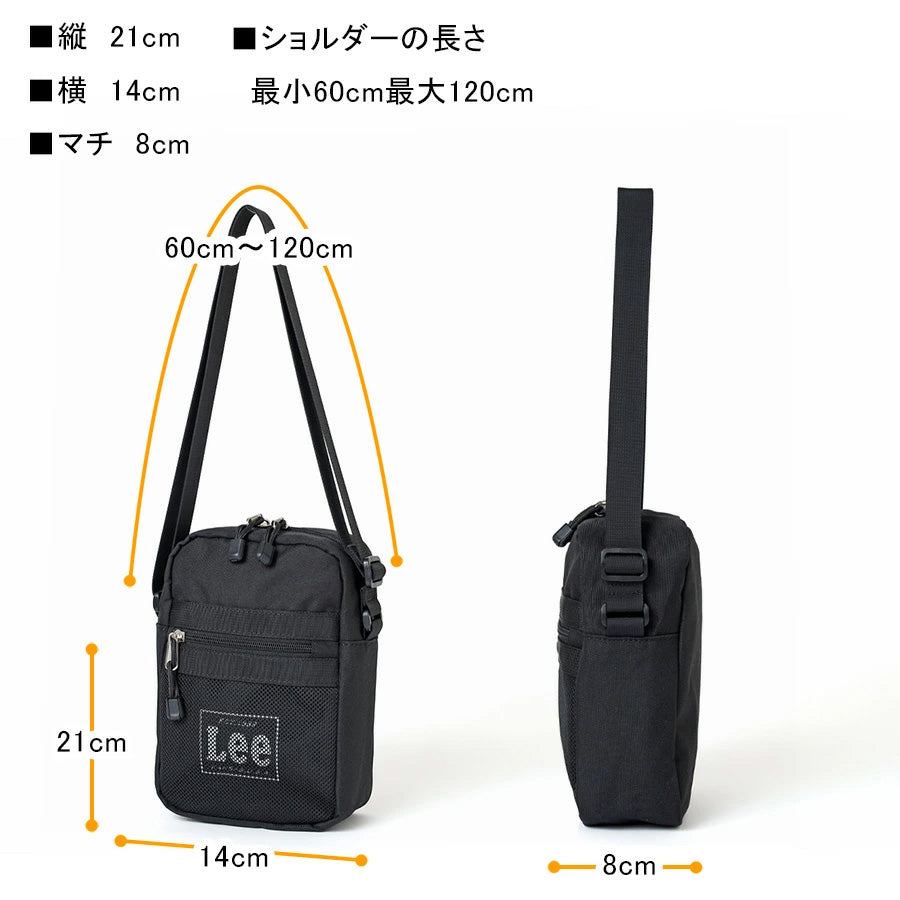 Lee リー ショルダーバッグ 縦型 ミニ 軽量 小さめ メンズ レディース ユニセックス ブランド ワンポイント ロゴ ポリエステル シンプル モノトーン(7727840042)