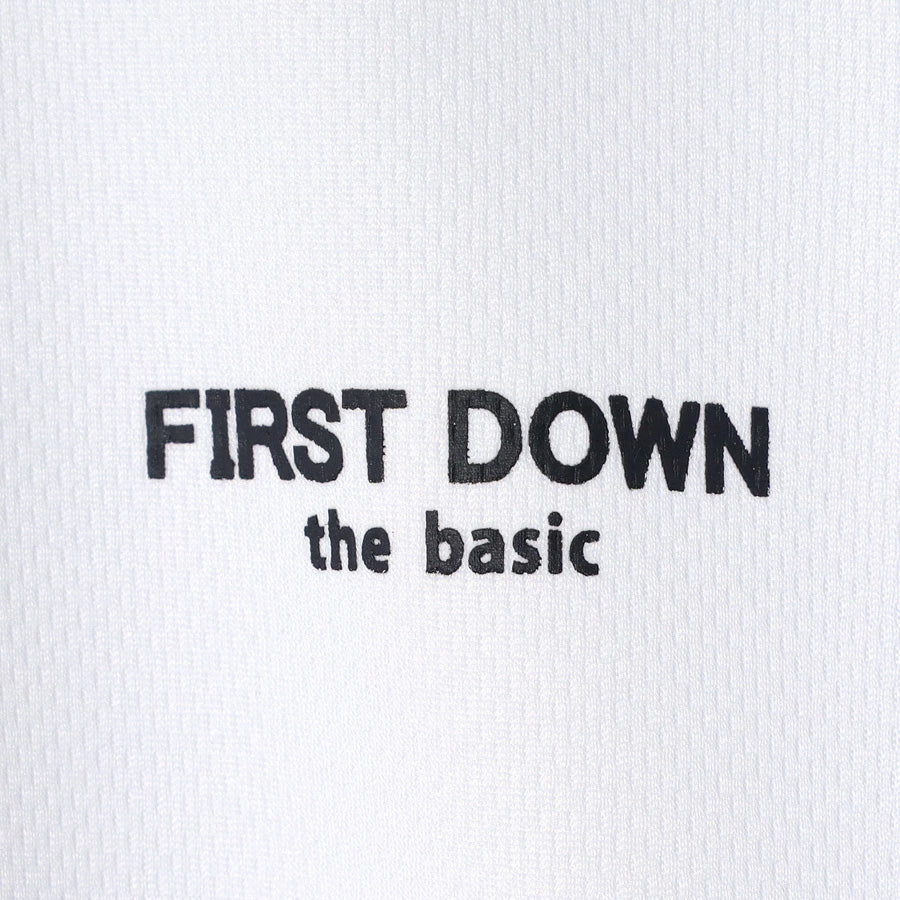 FIRST DOWN ファーストダウン Tシャツ 半袖 メンズ レディース ユニセックス マイクロメッシュ ワンポイント ブランド ロゴ クルーネック 吸水速乾 ドライ(0112000223)