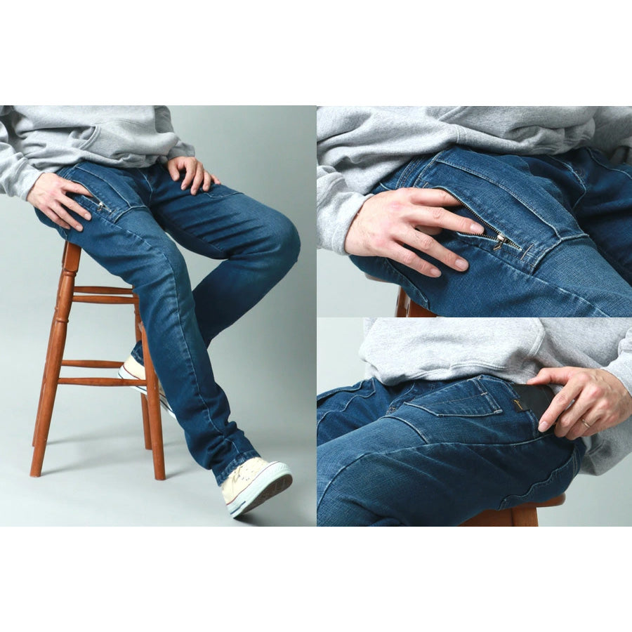 Jeanism EDWIN ジーニズム エドウィン カーゴパンツ ジーンズ メンズ デニムパンツ ジーパン スリム ゆったり アメカジ ストレッチ 大きいサイズ 3D 立体裁断 レギュラーパンツ ズボン ウォッシュ加工 テーパード(4171500018)