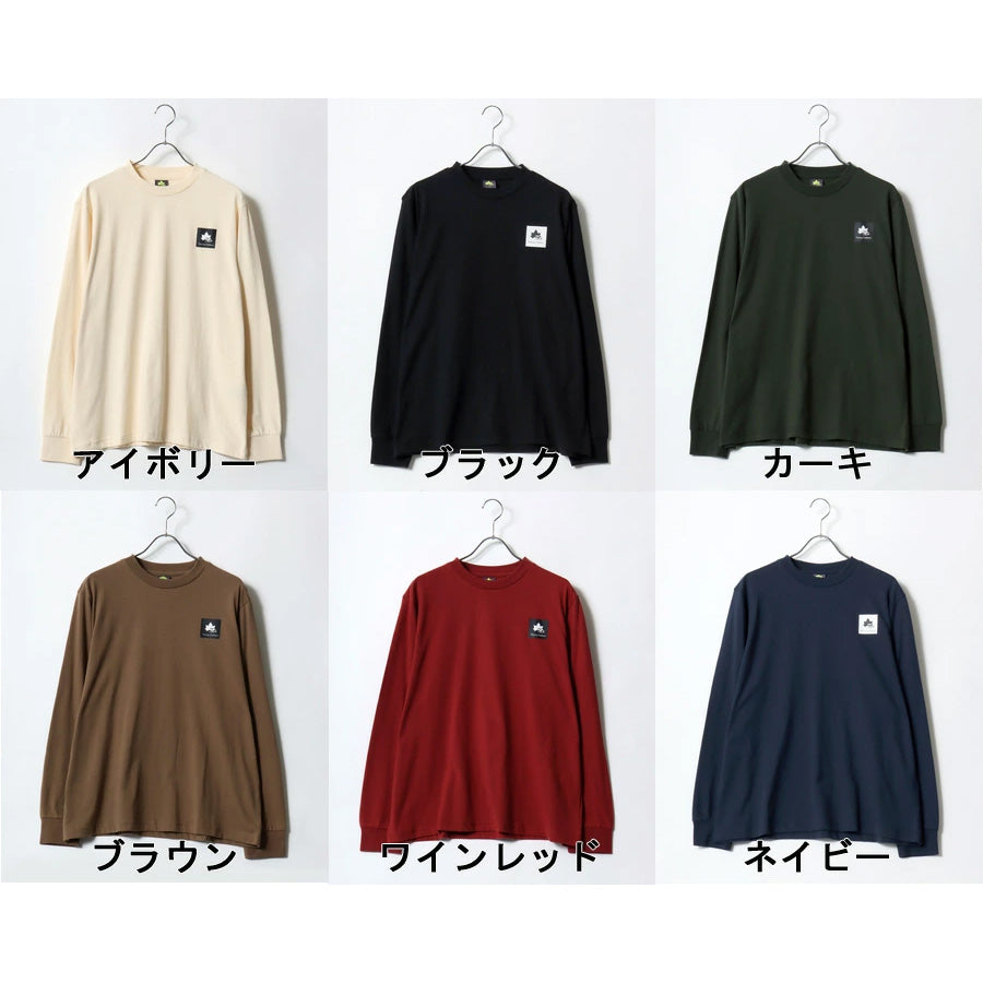 LOGOS park ロゴスパーク Tシャツ 長袖 メンズ レディース ユニセックス ワンポイント ボックス ロゴ ブランド ロンT アウトドア カットソー トップス リサイクル天竺 ベーシック(0112281291)