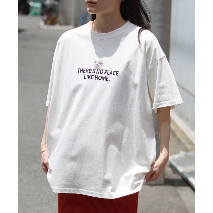 SITRY シトリー Tシャツ 半袖 メンズ レディース ユニセックス 綿100 別注 オーバーサイズ ビッグシルエット ワイドシルエット アニマル ワンポイント刺繍 ストリート カットソー トップス(0115130026)