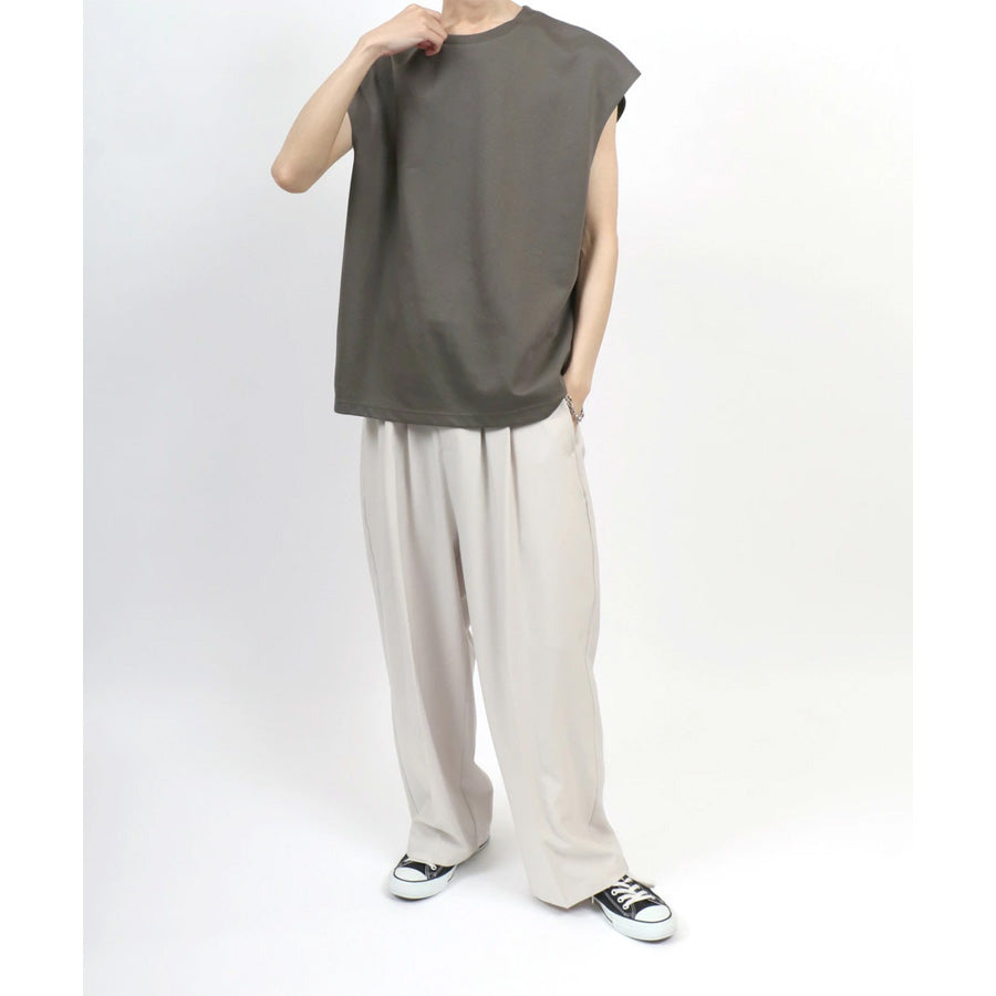 marukawa ドライ ダブルフェイス ポンチ ノースリーブ メンズ レディース ユニセックス Tシャツ 袖なし カットソー トップス インナー 速乾性 ストレッチ イージーケア素材 とろみ 快適 着心地 ベーシック シンプル ミニマル(0183010005)