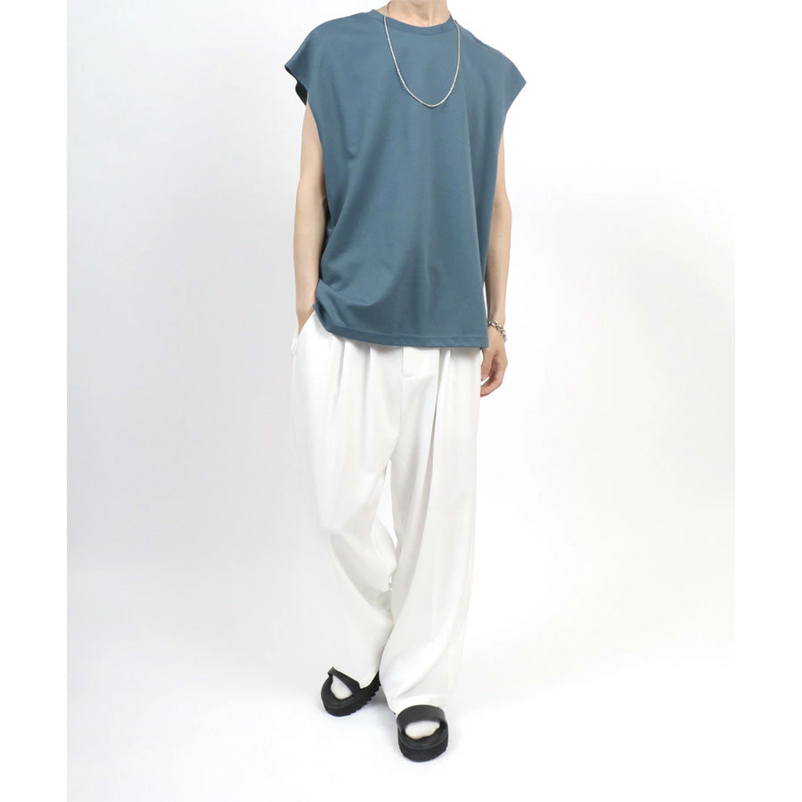 marukawa ドライ ダブルフェイス ポンチ ノースリーブ メンズ レディース ユニセックス Tシャツ 袖なし カットソー トップス インナー 速乾性 ストレッチ イージーケア素材 とろみ 快適 着心地 ベーシック シンプル ミニマル(0183010005)