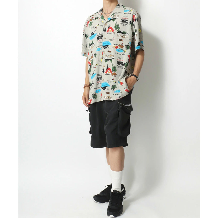 【大きいサイズ】marukawa アロハシャツ メンズ 大きいサイズ レーヨン 半袖 花柄 ハワイ シンプル アウトドア 夏服 夏用 涼しい 総柄 シャツ 柄シャツ ハワイアンシャツ 和柄 魚 派手 清涼 カジュアル アメカジ 沖縄 旅行(6842820064)