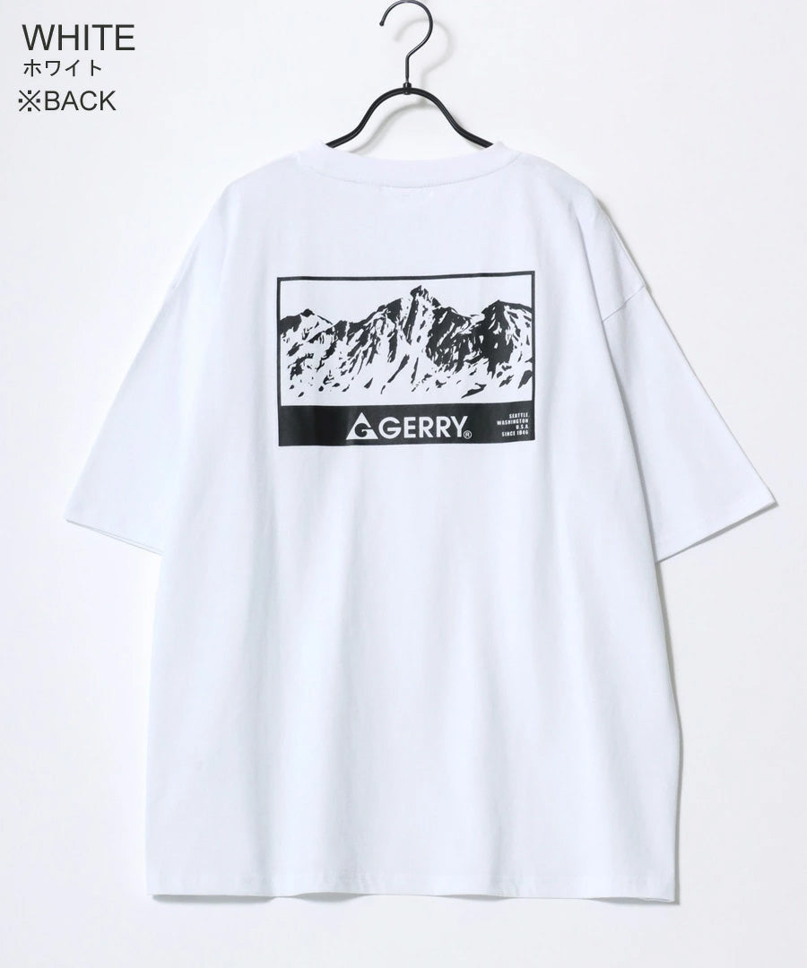 GERRY ジェリー Tシャツ 半袖 メンズ レディース ユニセックス 綿100% ブランド オーバーサイズ ビッグシルエット 大きいサイズ アウトドア バックプリント ロゴ ワンポイン刺繍(0112680019)