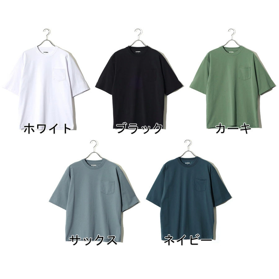 ヒヤロン 接触冷感 Tシャツ 半袖 無地 メンズ レディース ユニセックス クルーネック ポケット付き ポケT ひんやり 涼しい(0111690022)