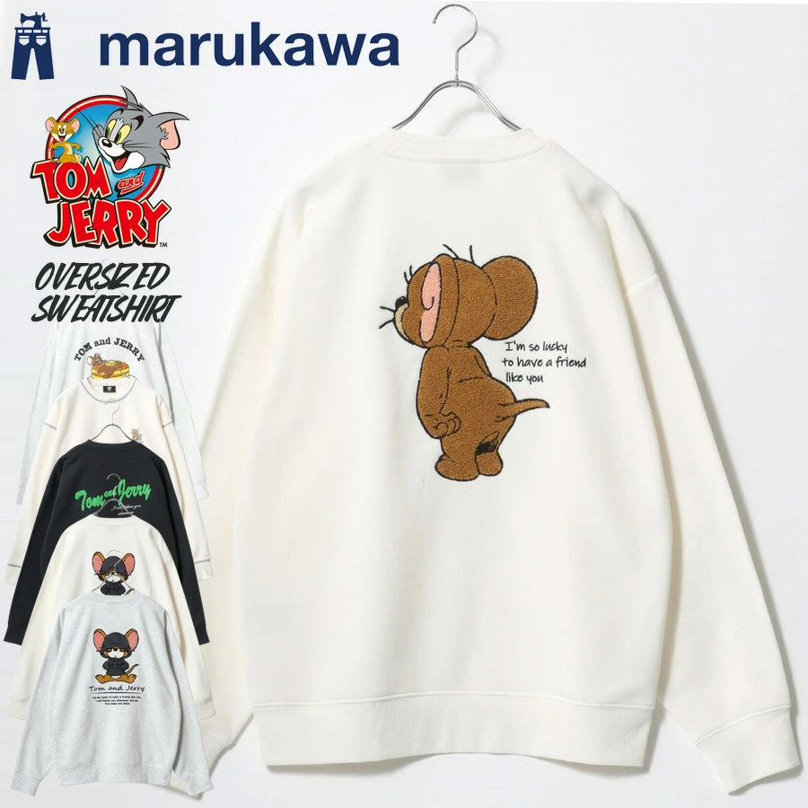 Tom and Jerry トムとジェリー スウェット トレーナー メンズ 裏起毛 ビッグシルエット オーバーサイズ ゆったり シンプル ロゴ入り ワンポイント 長袖 キャラクター 大きいサイズ レディース(0122280285)