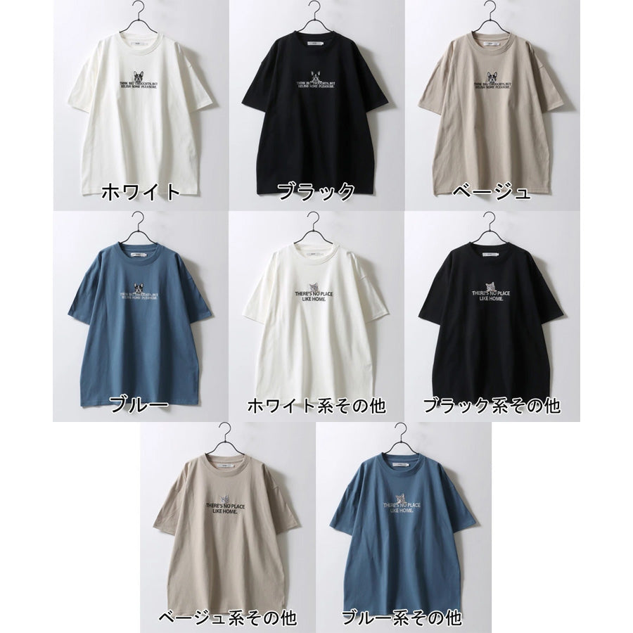 SITRY シトリー Tシャツ 半袖 メンズ レディース ユニセックス 綿100 別注 オーバーサイズ ビッグシルエット ワイドシルエット アニマル ワンポイント刺繍 ストリート カットソー トップス(0115130026)