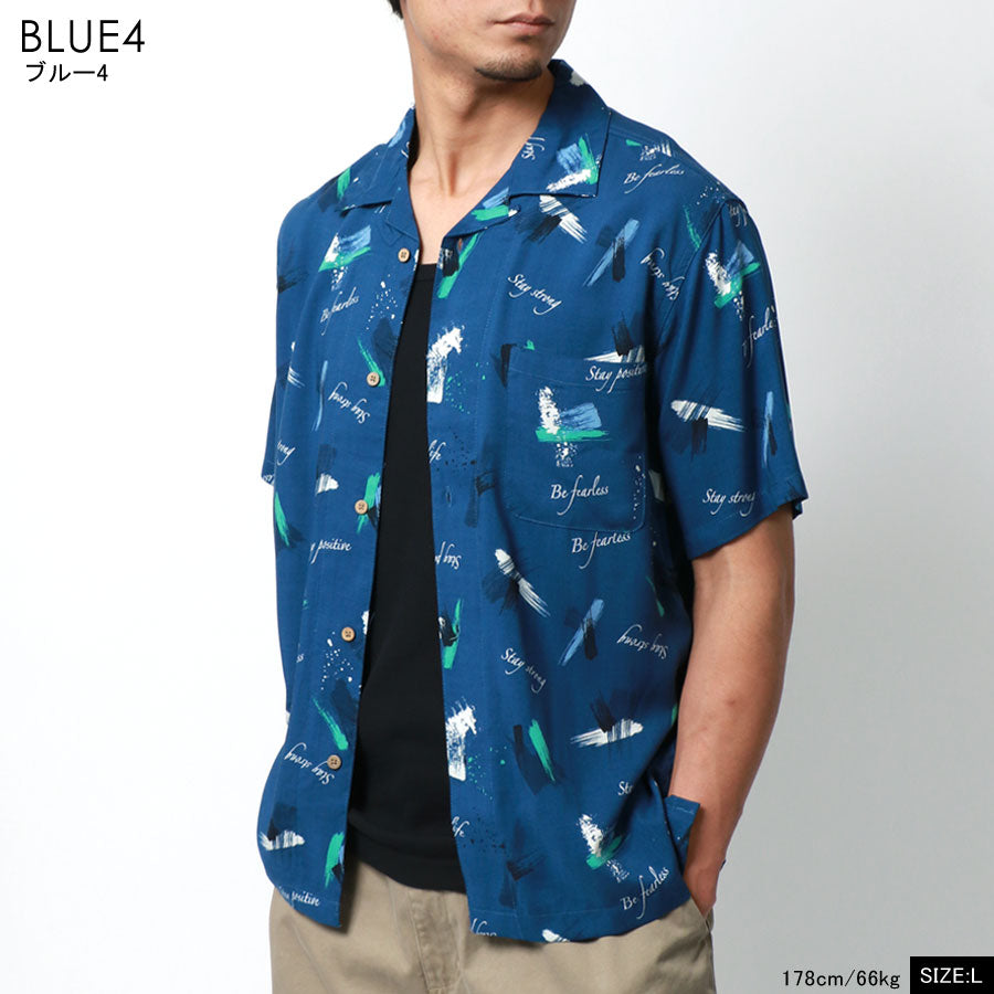 marukawa アロハシャツ 半袖 総柄 レーヨン オープンカラーシャツ ALOHA ハワイ ハワイアン(2152820087)