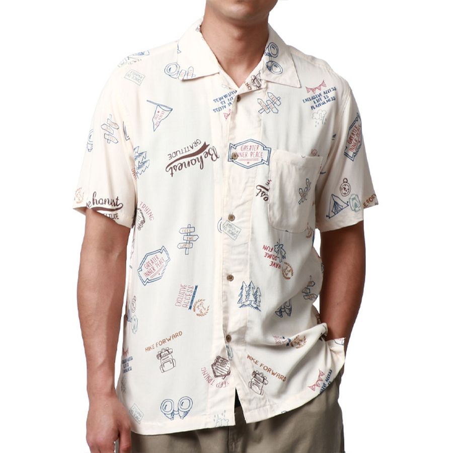 marukawa マルカワ アロハシャツ メンズ 半袖 レーヨン 夏服 夏用 涼しい 総柄 シャツ 柄シャツ かりゆしウェア ハワイアンシャツ 花柄 魚 派手 ALOHA ハワイ(2152820088)