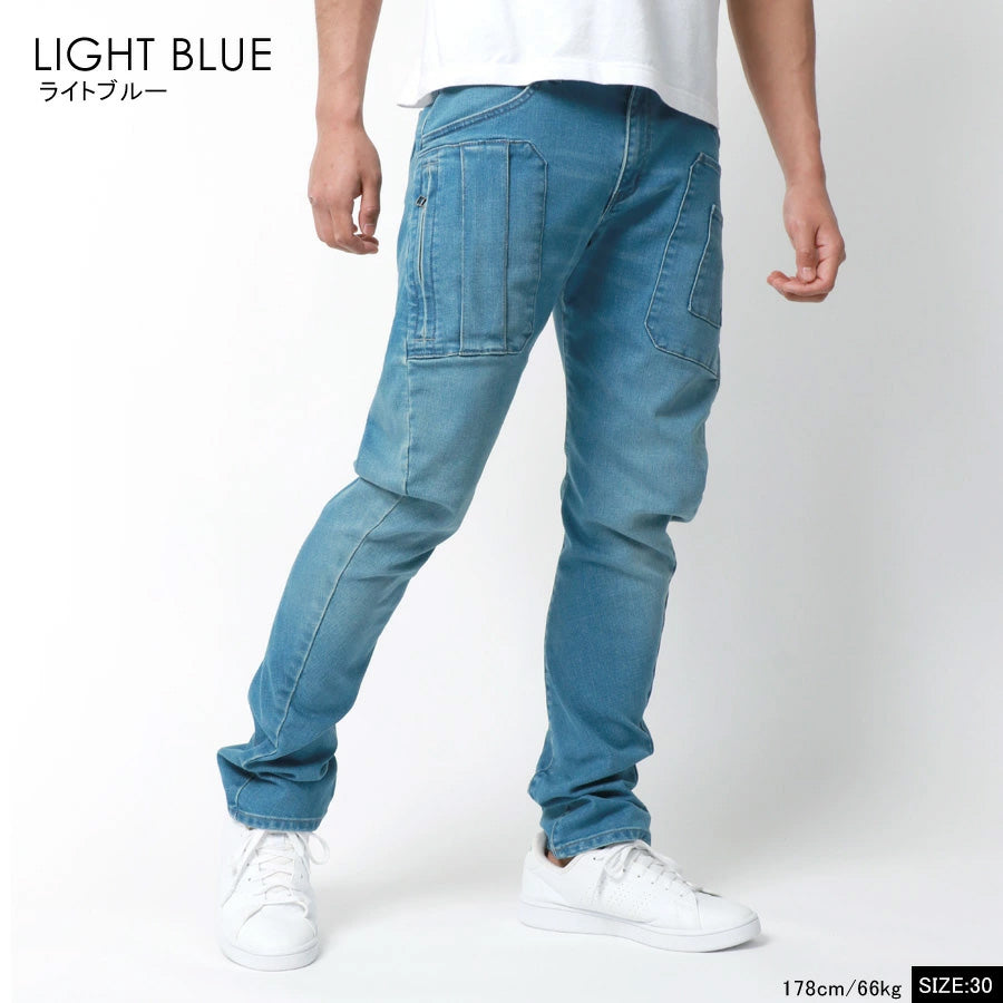Jeanism EDWIN ジーニズム エドウィン カーゴパンツ ジーンズ メンズ デニムパンツ ジーパン スリム ゆったり アメカジ ストレッチ 大きいサイズ 3D 立体裁断 レギュラーパンツ ズボン ウォッシュ加工 テーパード(4171500018)