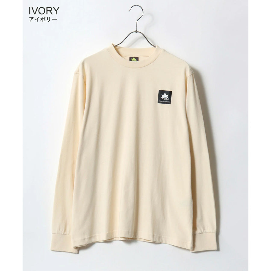 LOGOS park ロゴスパーク Tシャツ 長袖 メンズ レディース ユニセックス ワンポイント ボックス ロゴ ブランド ロンT アウトドア カットソー トップス リサイクル天竺 ベーシック(0112281291)