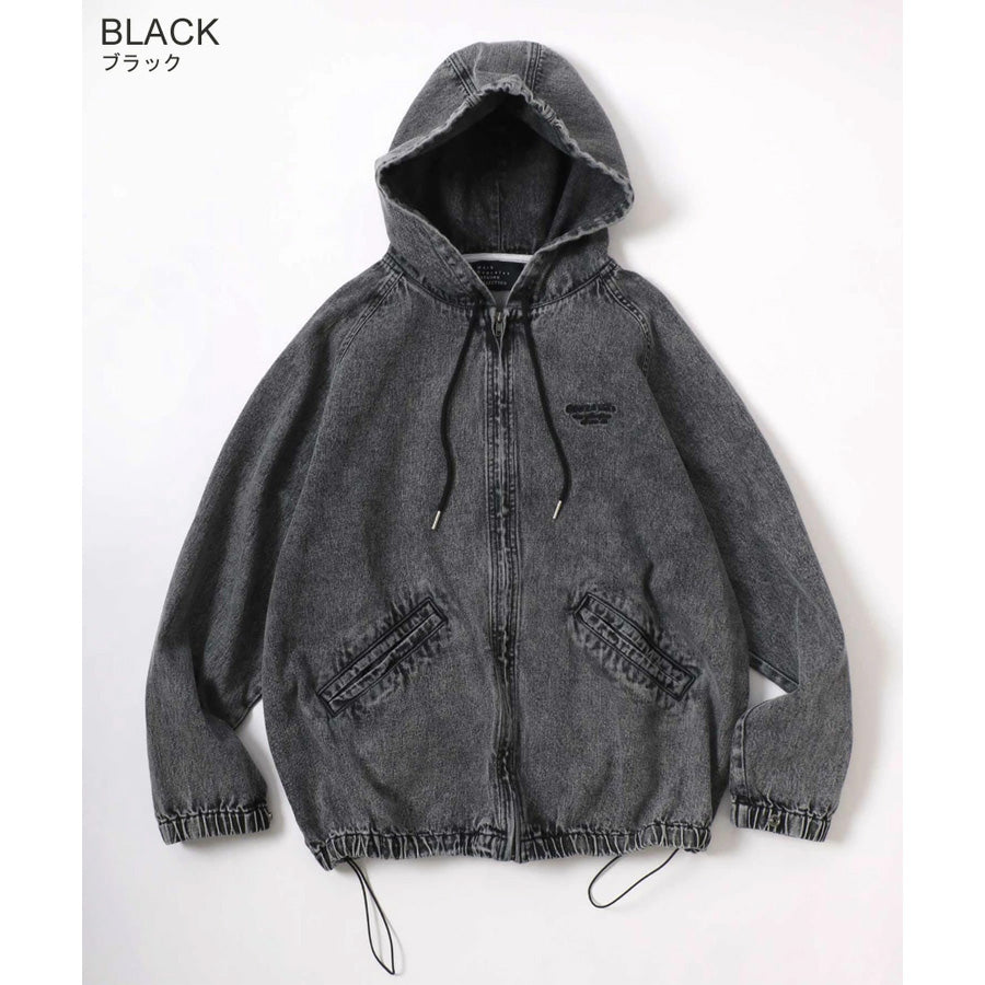 Mark Gonzales マークゴンザレス デニムジャケット メンズ フーディ 別注 オーバーサイズ デニム リアルツリーカモ ジップアップパーカー 総柄パーカー(3135030002)