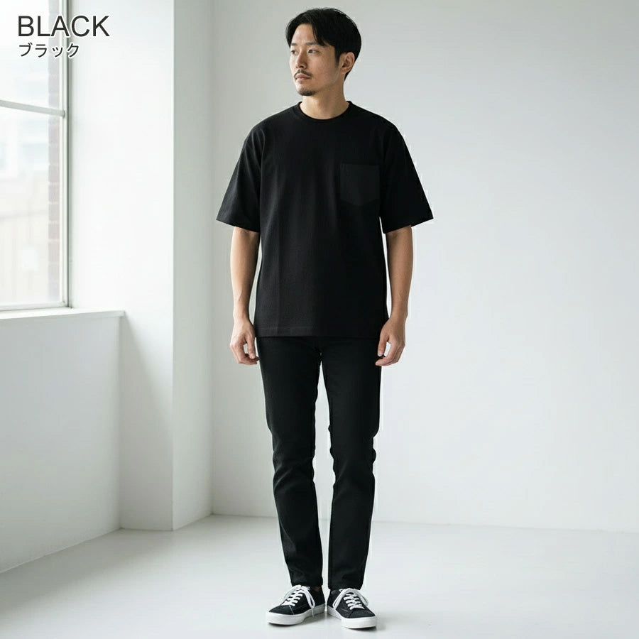 ヒヤロン 接触冷感 Tシャツ 半袖 無地 メンズ レディース ユニセックス クルーネック ポケット付き ポケT ひんやり 涼しい(0111690022)