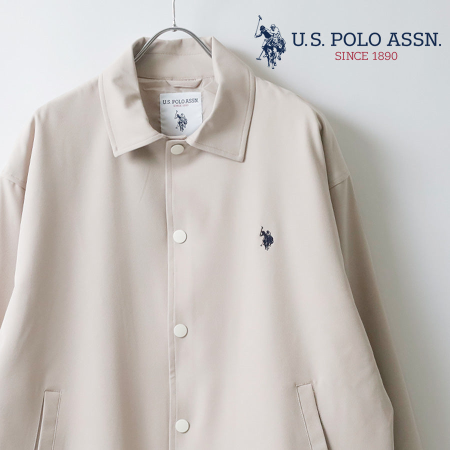U.S. POLO ASSN. ユーエスポロアッスン コーチジャケット メンズ レディース ユニセックス オーバーサイズ ストレッチ ツイル ワンポイント ブランド ロゴ(3147140016)