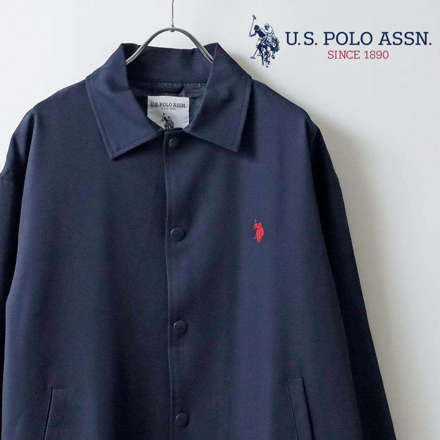 U.S. POLO ASSN. ユーエスポロアッスン コーチジャケット メンズ レディース ユニセックス オーバーサイズ ストレッチ ツイル ワンポイント ブランド ロゴ(3147140016)