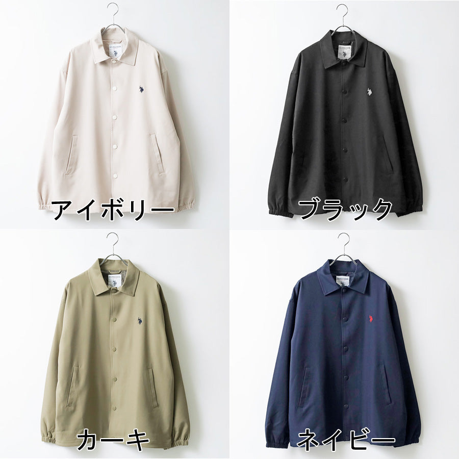 U.S. POLO ASSN. ユーエスポロアッスン コーチジャケット メンズ レディース ユニセックス オーバーサイズ ストレッチ ツイル ワンポイント ブランド ロゴ(3147140016)