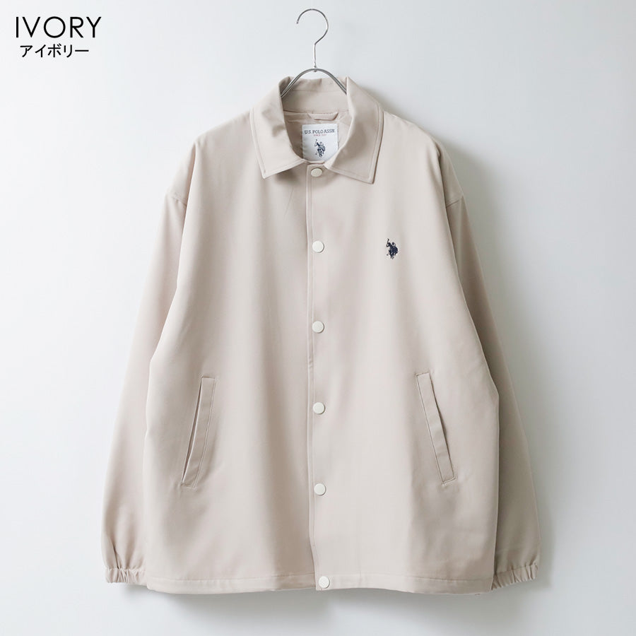 U.S. POLO ASSN. ユーエスポロアッスン コーチジャケット メンズ レディース ユニセックス オーバーサイズ ストレッチ ツイル ワンポイント ブランド ロゴ(3147140016)