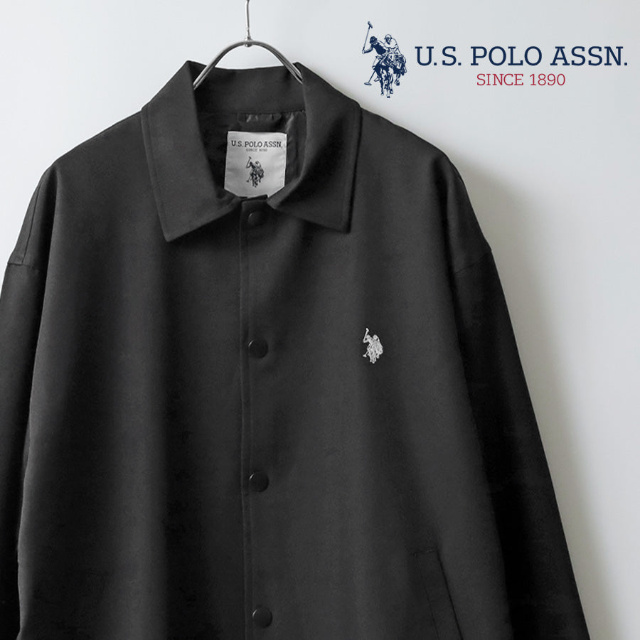 U.S. POLO ASSN. ユーエスポロアッスン コーチジャケット メンズ レディース ユニセックス オーバーサイズ ストレッチ ツイル ワンポイント ブランド ロゴ(3147140016)