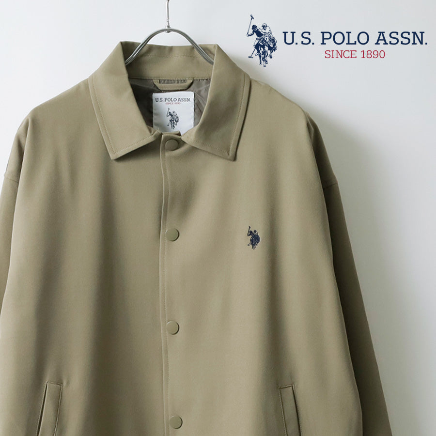 U.S. POLO ASSN. ユーエスポロアッスン コーチジャケット メンズ レディース ユニセックス オーバーサイズ ストレッチ ツイル ワンポイント ブランド ロゴ(3147140016)