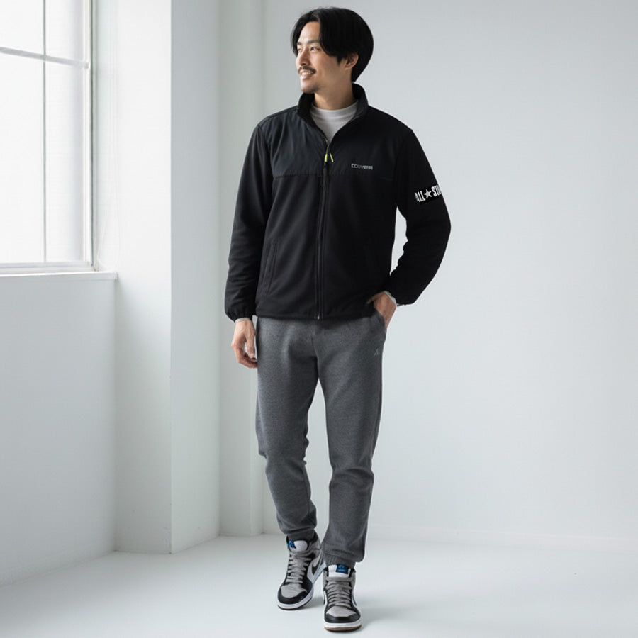 CONVERSE コンバース フリース ジャケット メンズ レディース ユニセックス 秋冬 暖かい カチオン フルジップ ブルゾン アウター ブランド ロゴ 軽量 防寒着 ストリート スポーツ カジュアル アウトドア(3172280039)