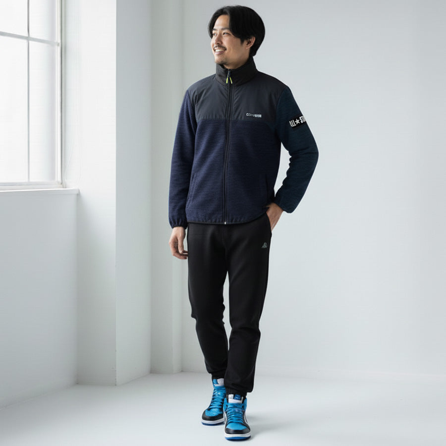 CONVERSE コンバース フリース ジャケット メンズ レディース ユニセックス 秋冬 暖かい カチオン フルジップ ブルゾン アウター ブランド ロゴ 軽量 防寒着 ストリート スポーツ カジュアル アウトドア(3172280039)
