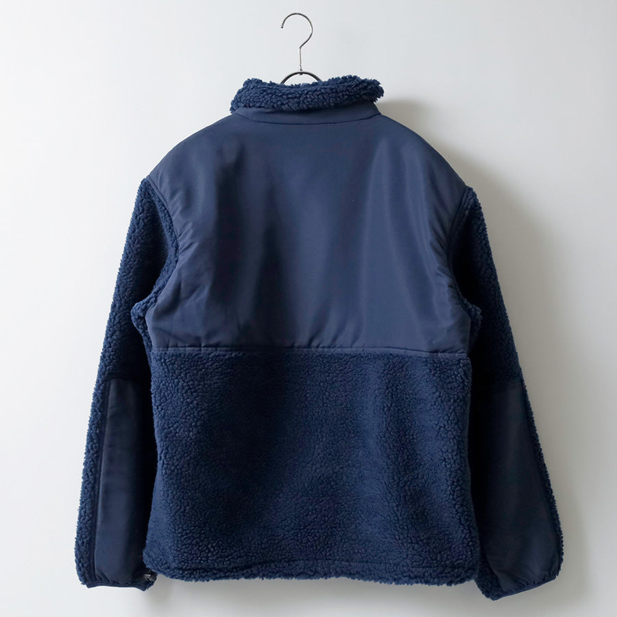 U.S. POLO ASSN. ユーエスポロアッスン ボア フリース ジャケット メンズ レディース ユニセックス スタンドジャケット ブルゾン オーバーサイズ ブランド ロゴ フルジップ 切替 軽量 ハイネック 暖かい 防寒着(3177140002)