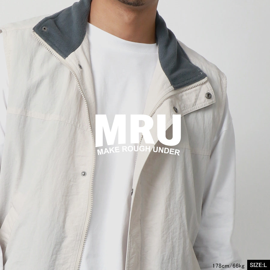 MRU エムアールユー 裏フリース ナイロンベスト 撥水加工 防寒(3183300041)