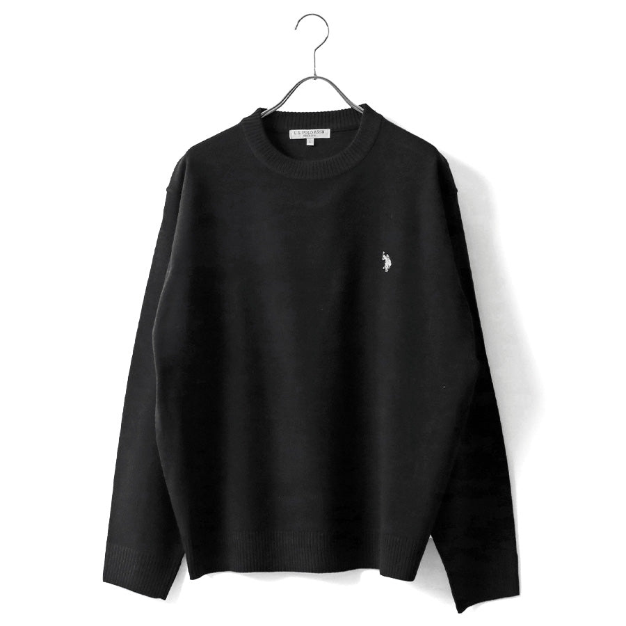 U.S. POLO ASSN. ユーエスポロアッスン ニット セーター メンズ レディース ユニセックス オーバーサイズ ハイゲージニット ブランド ロゴ ワンポイント刺繍 クルーネック(1137140001)
